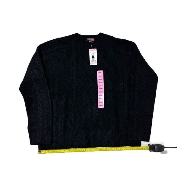 Vince Camuto Women's Cable Sweater Black Soot  Size Small - Picture 5 of 8
